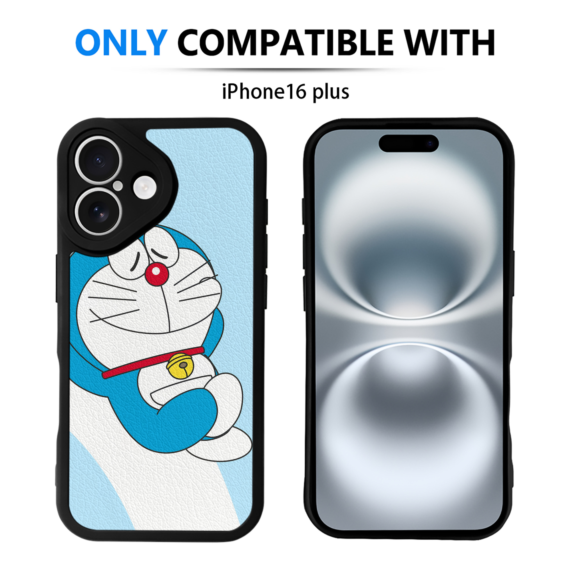 （画像用） ドラえもん Doraemon 【iPhone 16シリーズ対応】シリコンスマホケース（レザー調） 材質：シリコン